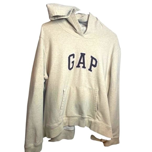 GAP STRETCH Hoodie Beige With Brown Letters and Soft Pink letter border Size XL - Picture 1 of 10